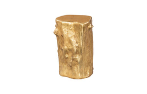 Phillips Collection Log Stool – Sculptural Accent with Silver Leaf Finish for Modern Spaces and Versatile Use Gold Leaf, SM PH55915