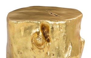 Phillips Collection Log Stool – Sculptural Accent with Silver Leaf Finish for Modern Spaces and Versatile Use Gold Leaf, LG PH56278