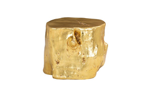 Phillips Collection Log Stool – Sculptural Accent with Silver Leaf Finish for Modern Spaces and Versatile Use Gold Leaf, LG PH56278