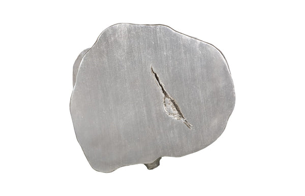 Phillips Collection Log Large Silver Leaf Stool - Modern Organic Design For Chic Interiors & Coastal Decor Accents Silver Resin Ph56279
