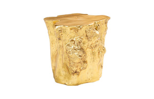 Phillips Collection Log Side Table – Chic Modern Accent Table with Rustic Textures for Living Room or Bedroom Decor Gold Leaf PH56280