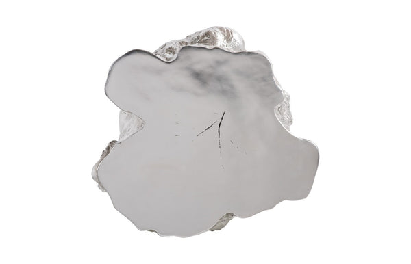 Phillips Collection Log Side Table – Chic Modern Accent Table with Rustic Textures for Living Room or Bedroom Decor Silver Leaf PH56281