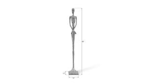 Phillips Collection Lottie Sculpture - Mid-Century Modern Elegance with Handcrafted Texture for Stylish Home Decor Resin, Silver Leaf PH56285