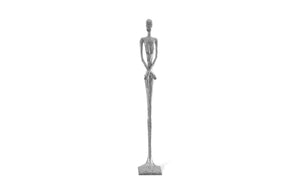 Phillips Collection Lottie Sculpture - Mid-Century Modern Elegance with Handcrafted Texture for Stylish Home Decor Resin, Silver Leaf PH56285