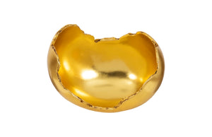 Phillips Collection Burled Bowl - Sculptural Centerpiece with Organic Design and Elegant Bronze Texture for Any Space Resin, Gold Leaf Finish PH56701