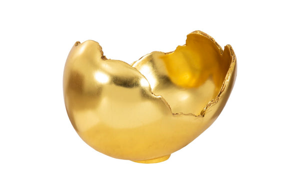 Phillips Collection Burled Bowl - Sculptural Centerpiece with Organic Design and Elegant Bronze Texture for Any Space Resin, Gold Leaf Finish PH56701