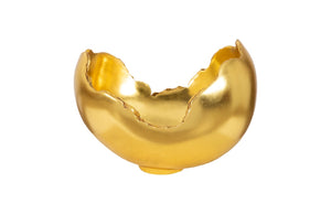 Phillips Collection Burled Bowl - Sculptural Centerpiece with Organic Design and Elegant Bronze Texture for Any Space Resin, Gold Leaf Finish PH56701