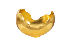 Phillips Collection Burled Bowl - Sculptural Centerpiece with Organic Design and Elegant Bronze Texture for Any Space Resin, Gold Leaf Finish PH56701