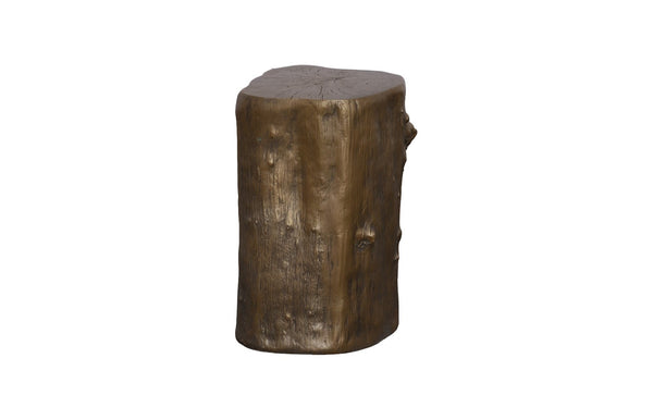 Phillips Collection Log Stool – Sculptural Accent with Silver Leaf Finish for Modern Spaces and Versatile Use Bronze, SM PH56722