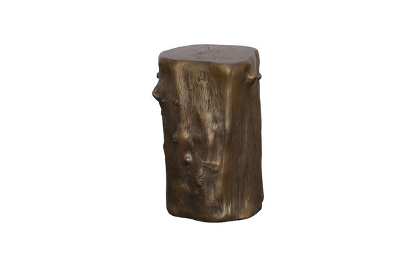 Phillips Collection Log Stool – Sculptural Accent with Silver Leaf Finish for Modern Spaces and Versatile Use Bronze, SM PH56722