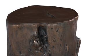 Phillips Collection Log Stool – Sculptural Accent with Silver Leaf Finish for Modern Spaces and Versatile Use Bronze, LG PH56724