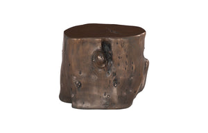 Phillips Collection Log Stool – Sculptural Accent with Silver Leaf Finish for Modern Spaces and Versatile Use Bronze, LG PH56724