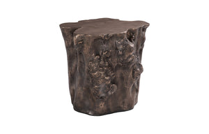 Phillips Collection Log Side Table – Chic Modern Accent Table with Rustic Textures for Living Room or Bedroom Decor Bronze PH56725