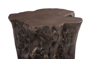 Phillips Collection Log Side Table – Chic Modern Accent Table with Rustic Textures for Living Room or Bedroom Decor Bronze PH56725