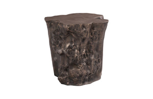 Phillips Collection Log Side Table – Chic Modern Accent Table with Rustic Textures for Living Room or Bedroom Decor Bronze PH56725