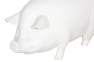 Phillips Collection Pig Sculpture - Handcrafted Playful Art In Matte White Finish For Indoor & Outdoor Spaces Off White Resin Ph57266