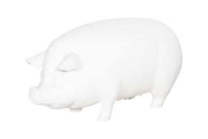 Phillips Collection Pig Sculpture - Handcrafted Playful Art In Matte White Finish For Indoor & Outdoor Spaces Off White Resin Ph57266
