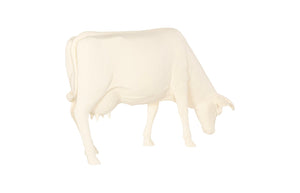 Phillips Collection Life Size Cow Sculpture - Hand-Painted Off-White Grazing Cow for Indoor/Outdoor Farmhouse Decor PH57424