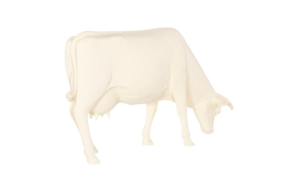 Phillips Collection Life Size Cow Sculpture - Hand-Painted Off-White Grazing Cow for Indoor/Outdoor Farmhouse Decor PH57424