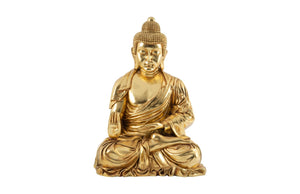 Phillips Collection Enchanting Buddha Sculpture: Serene Eastern Statuary for Contemporary Spaces and Meditation Corners Gold Leaf PH57461