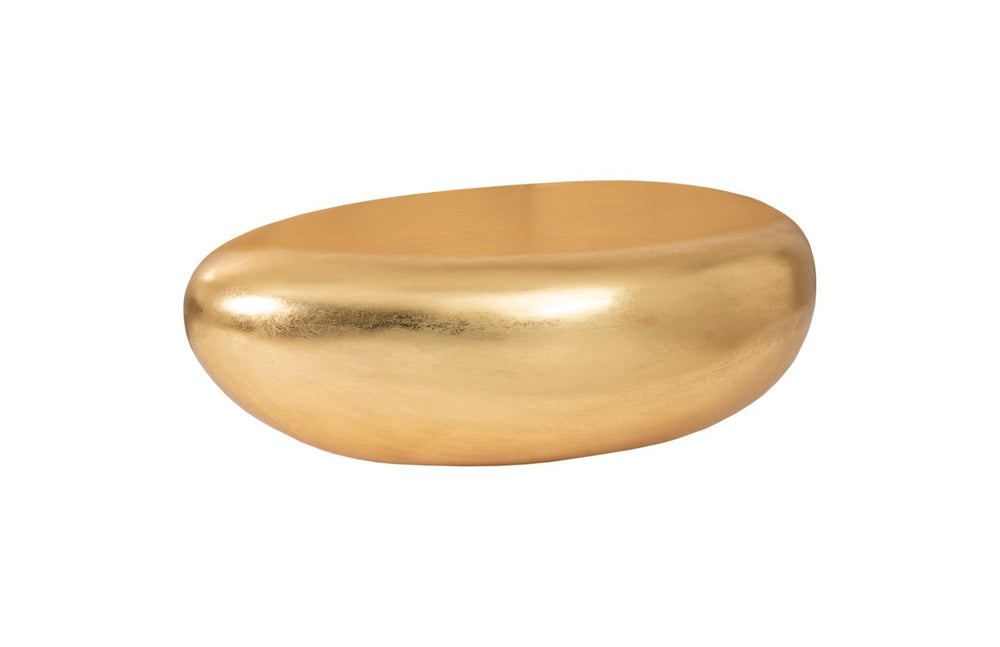 Phillips Collection River Stone Coffee Table with Gold Leaf Finish - Organic Modern Design for Stylish Living Spaces PH57483
