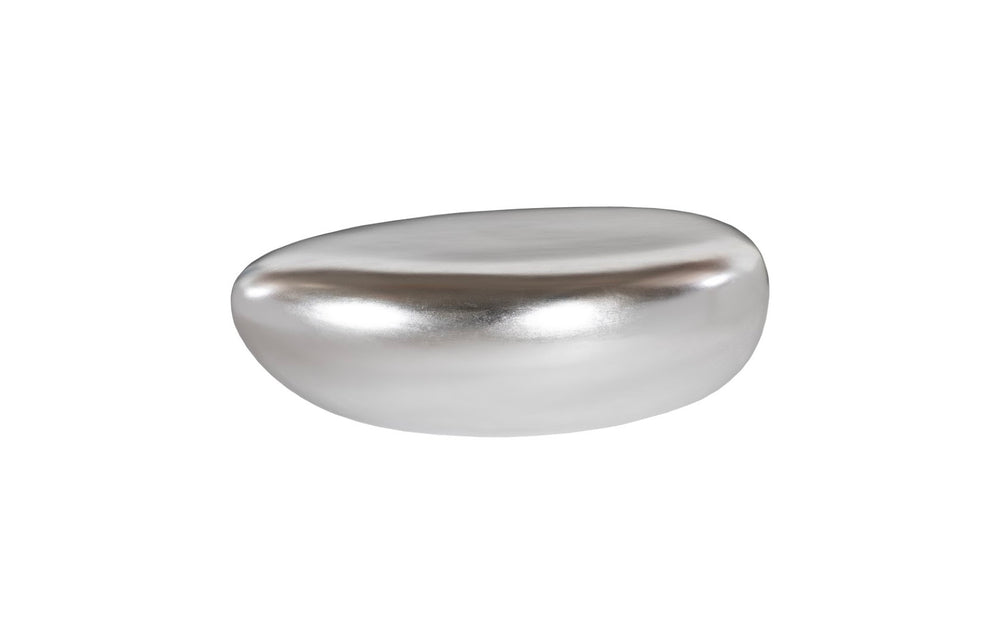 Phillips Collection River Stone Coffee Table in Silver Leaf - Sculptural Organic Design with Rounded Edges for Safety PH57484