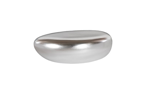 Phillips Collection River Stone Coffee Table in Silver Leaf - Sculptural Organic Design with Rounded Edges for Safety PH57484