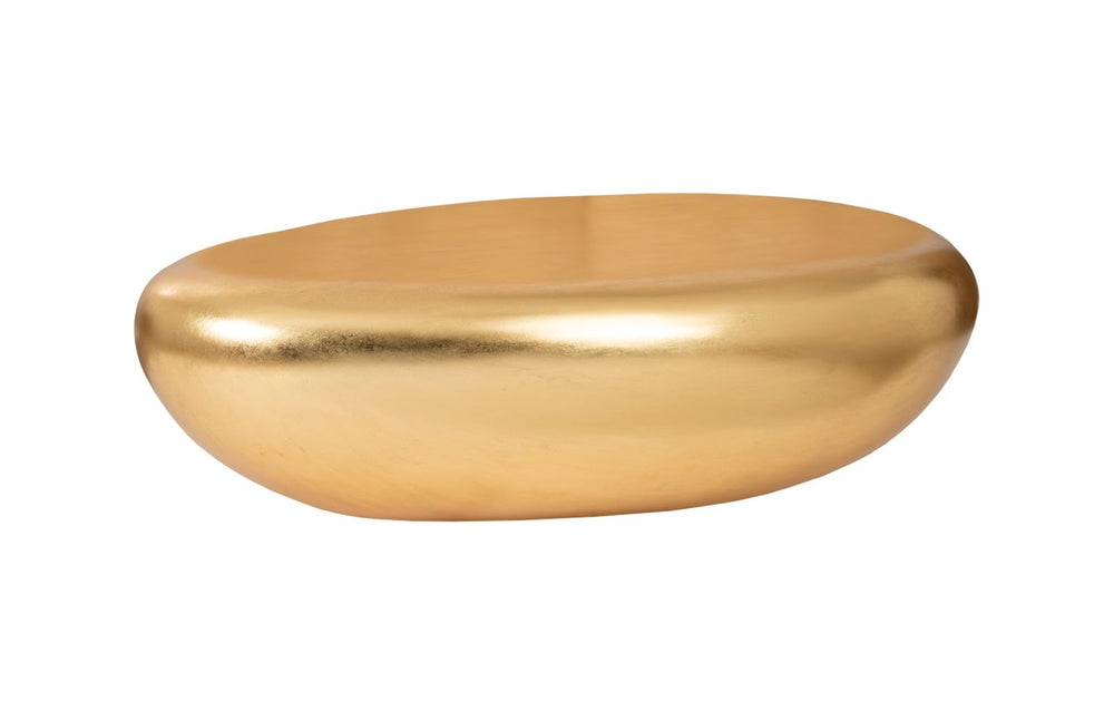 Phillips Collection River Stone Coffee Table in Gold Leaf Finish - Large, Organic Design, Modern Elegance for Living Spaces PH57485