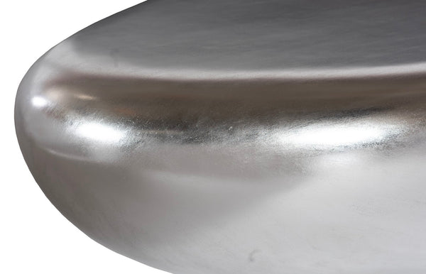 Phillips Collection River Stone Coffee Table in Silver Leaf - Sculptural, Organic Design for Modern Living Rooms PH57486