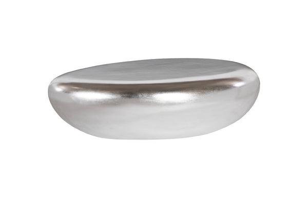 Phillips Collection River Stone Coffee Table in Silver Leaf - Sculptural, Organic Design for Modern Living Rooms PH57486