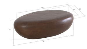 Phillips Collection River Stone Coffee Table - Large Bronze Design, Organic Shape, Durable & Stylish for Modern Spaces PH58491