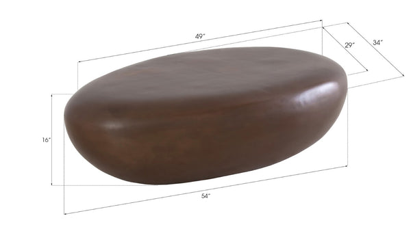 Phillips Collection River Stone Coffee Table - Large Bronze Design, Organic Shape, Durable & Stylish for Modern Spaces PH58491