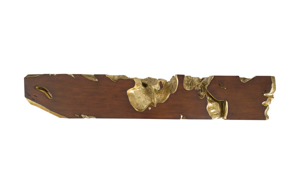 Phillips Collection Freeform Console Table - Sculptural Elegance in Hand-Applied Silver Finish for Modern Interiors Gold Leaf, Faux Bois, LG PH59175