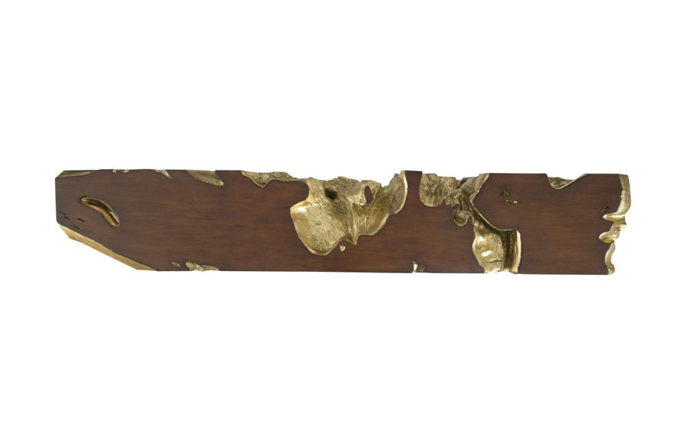 Phillips Collection Freeform Tree Trunk Console Table Cast Resin Gold Leaf Organic Sculptural Entryway Piece PH59175