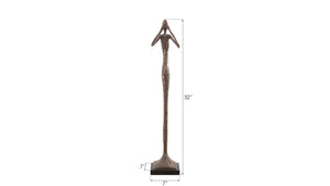 Phillips Collection See No Evil Skinny Sculpture By Raymond Waites - Modern Organic Decor For Timeless Elegance Brown Resin Ph59232