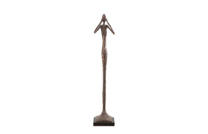 Phillips Collection See No Evil Skinny Sculpture By Raymond Waites - Modern Organic Decor For Timeless Elegance Brown Resin Ph59232