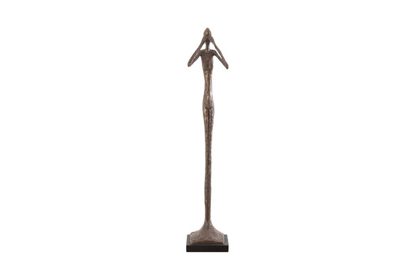 Phillips Collection See No Evil Skinny Sculpture By Raymond Waites - Modern Organic Decor For Timeless Elegance Brown Resin Ph59232