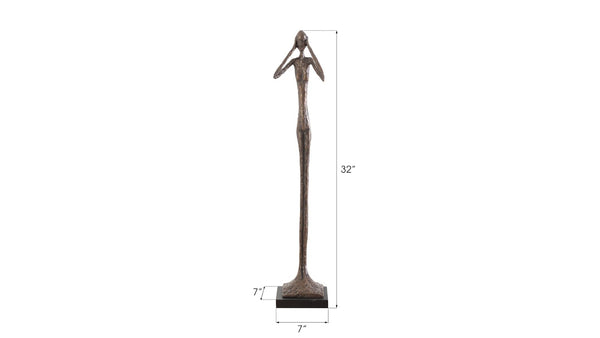 Phillips Collection Hear No Evil Sculpture by Raymond Waites – Modern Minimalist Art for Elegant Home Décor Display Small, Resin, Bronze Finish PH59234