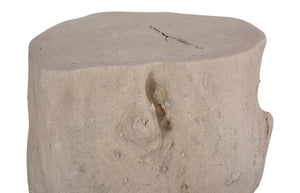 Phillips Collection Log Stool – Sculptural Accent with Silver Leaf Finish for Modern Spaces and Versatile Use Roman Stone, LG PH59414