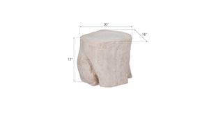 Phillips Collection Log Stool – Sculptural Accent with Silver Leaf Finish for Modern Spaces and Versatile Use Roman Stone, LG PH59414