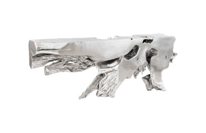 Phillips Collection Freeform Console Table - Sculptural Elegance in Hand-Applied Silver Finish for Modern Interiors Silver Leaf, LG PH59416