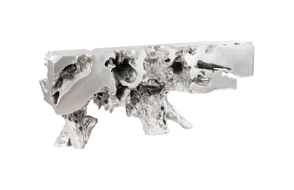 Phillips Collection Freeform Console Table - Sculptural Elegance in Hand-Applied Silver Finish for Modern Interiors Silver Leaf, LG PH59416