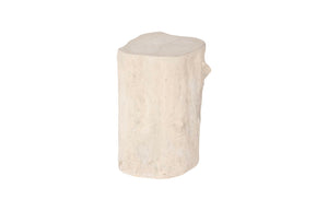 Phillips Collection Log Stool – Sculptural Accent with Silver Leaf Finish for Modern Spaces and Versatile Use Roman Stone, SM PH59418