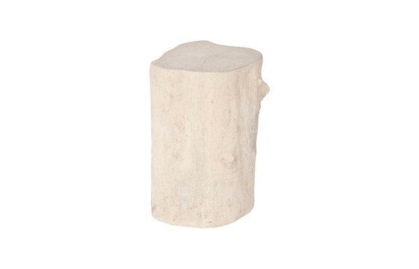 Phillips Collection Log Stool – Sculptural Accent with Silver Leaf Finish for Modern Spaces and Versatile Use Roman Stone, SM PH59418