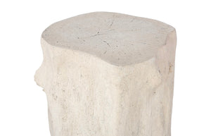 Phillips Collection Log Stool – Sculptural Accent with Silver Leaf Finish for Modern Spaces and Versatile Use Roman Stone, SM PH59418