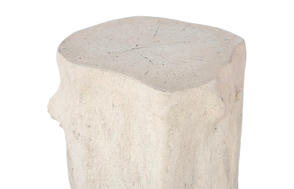 Phillips Collection Log Stool – Sculptural Accent with Silver Leaf Finish for Modern Spaces and Versatile Use Roman Stone, SM PH59418