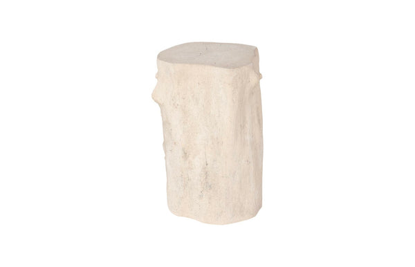 Phillips Collection Log Stool – Sculptural Accent with Silver Leaf Finish for Modern Spaces and Versatile Use Roman Stone, SM PH59418