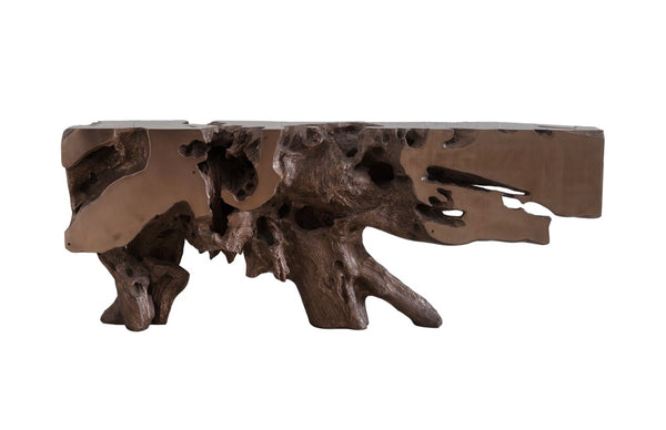 Phillips Collection Freeform Console Table - Sculptural Elegance in Hand-Applied Silver Finish for Modern Interiors Polished Bronze PH59420
