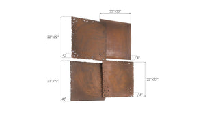 Phillips Collection Cast Square Oil Drum Wall Tiles - Rustic Resin Set of 4 for Industrial-Modern Home Decor Upgrade PH59609