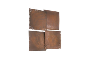 Phillips Collection Cast Square Oil Drum Wall Tiles - Rustic Resin Set of 4 for Industrial-Modern Home Decor Upgrade PH59609